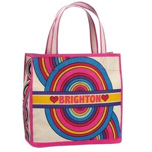 NWT Brighton Rainbow Bright Tote Bag Mod Colorful Tom Clancy Canvas Wearable Art